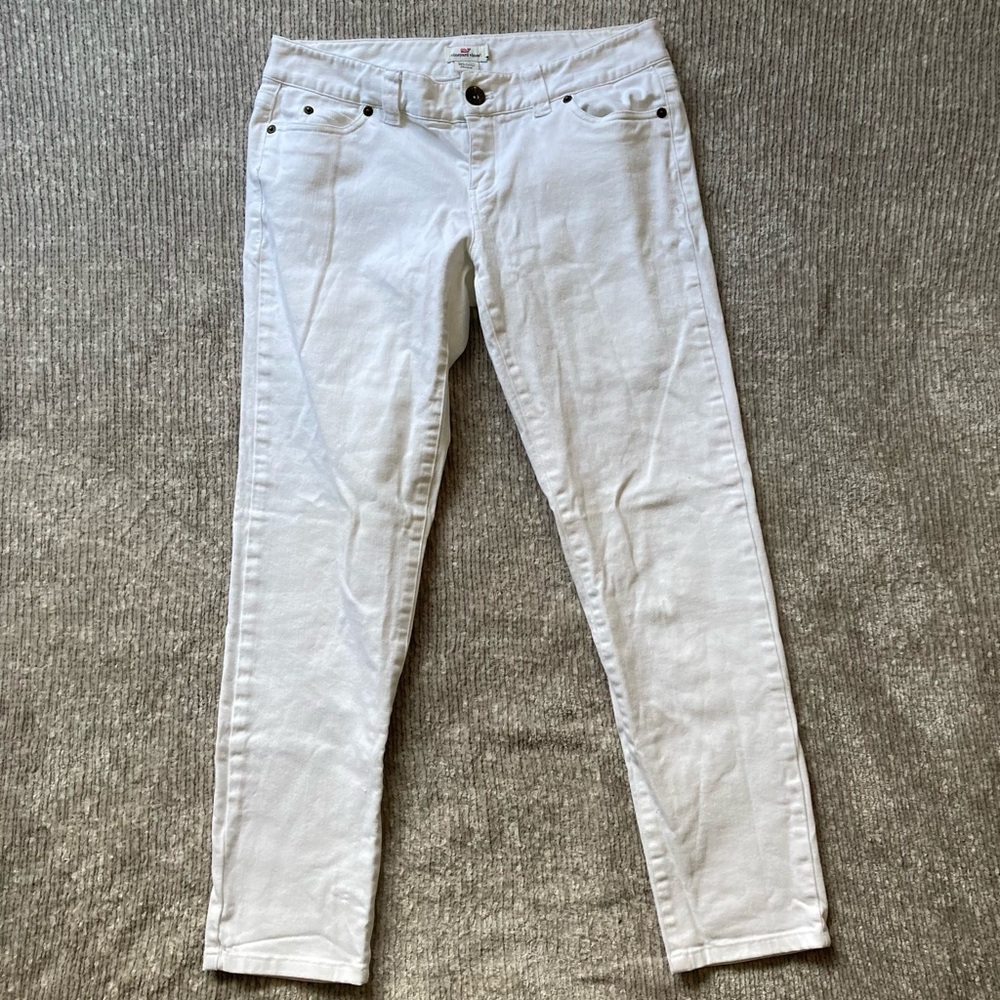 Vineyard Vines White Skinny Jeans Size 4 Mid Rise Stretch Coastal Prep